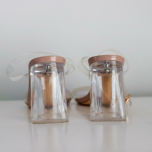 Truffle Collection Clear Heeled Sandals in beige - UK6 - Picture 3 of 4